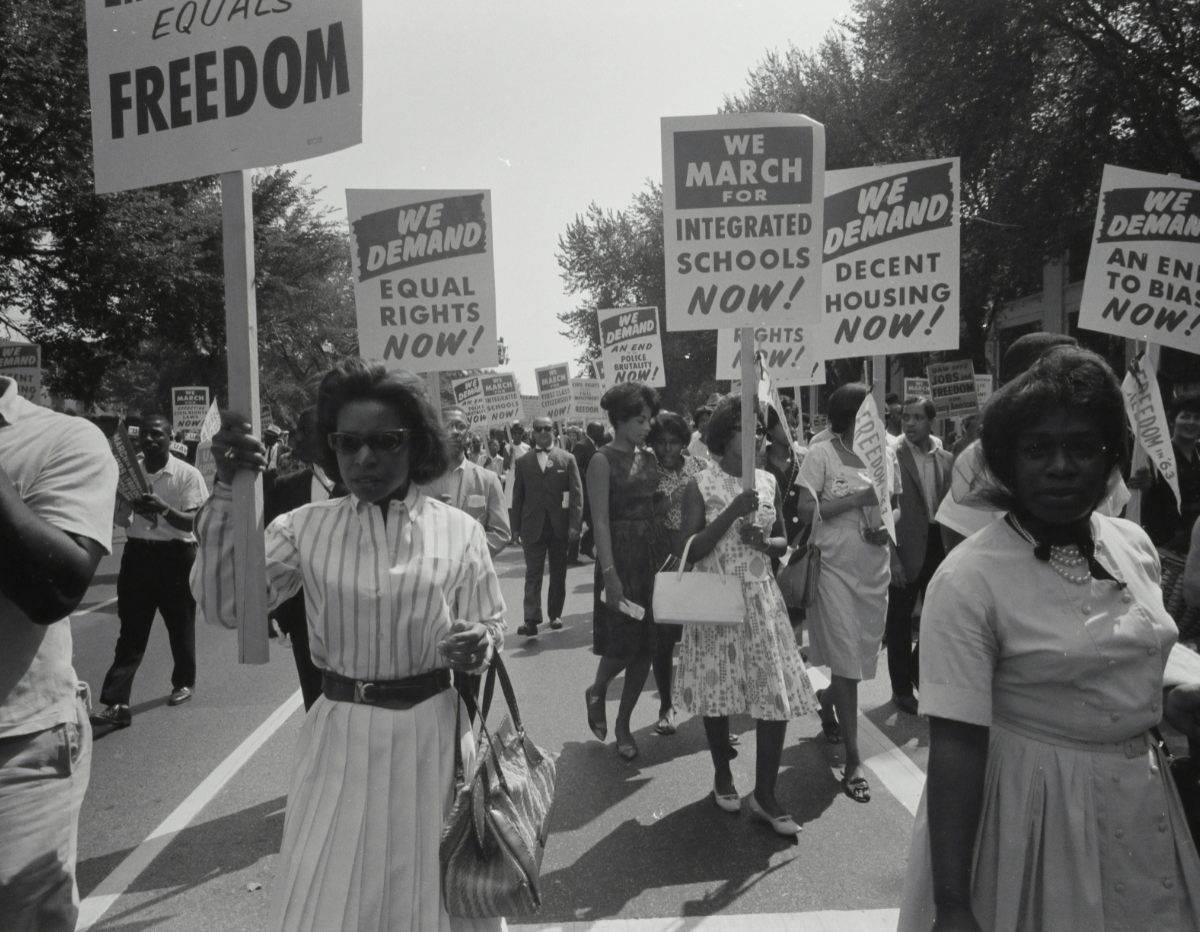 Historic photo, marching, civil rights movement