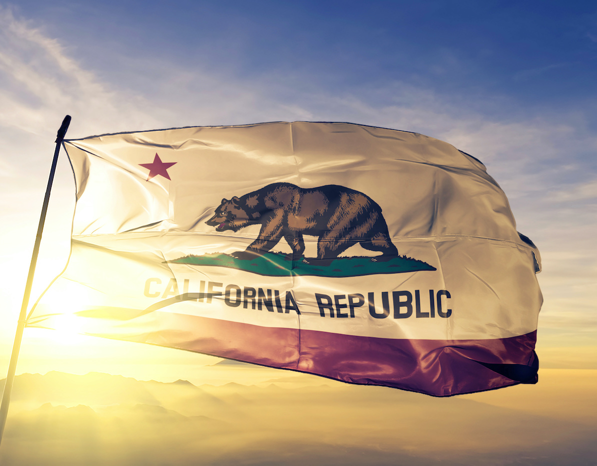 California flag waving from a pole