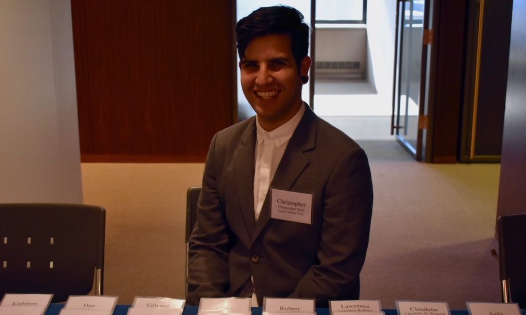 EJUSA's Development Coordinator Christopher Soto