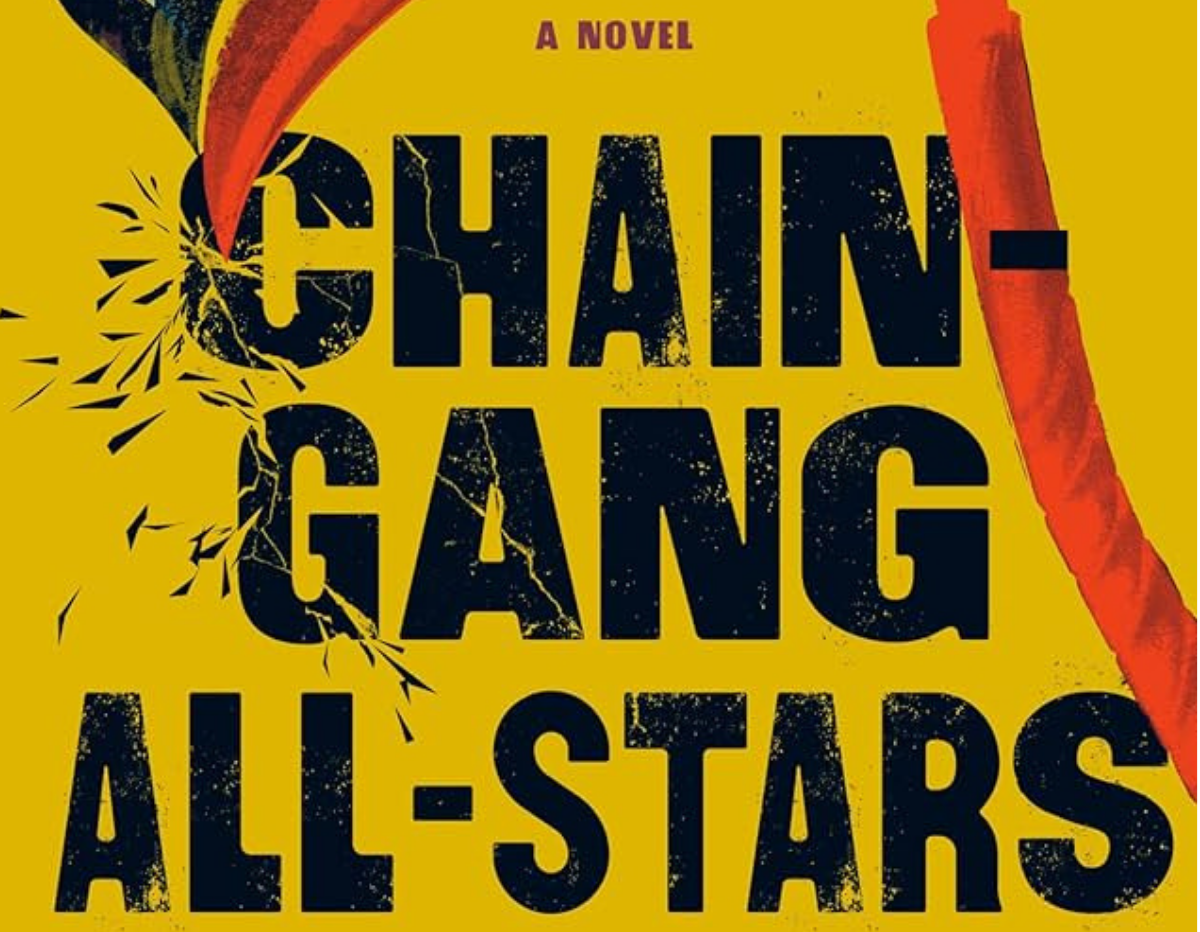 Photo of novel that is yellow called Chain Gang All Stars