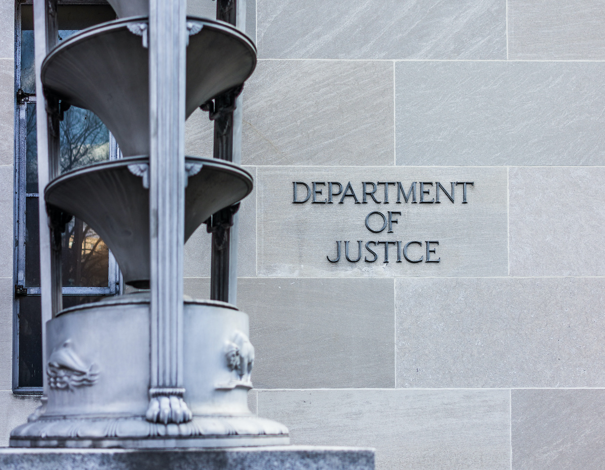 The Department of Justice building in Washington, DC