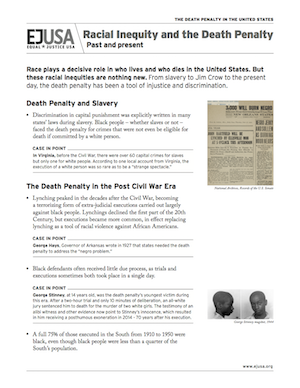 EJUSA Fact Sheet: Racial Iniquity