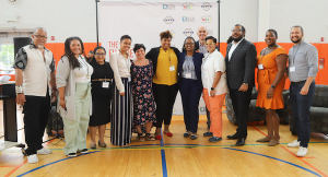 Photo of EJUSA's team gathered for the Newark Safety report launch.
