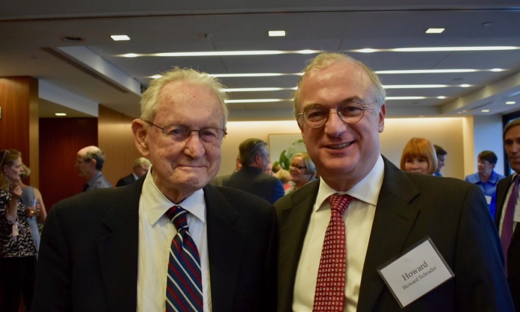 Judge Gibbons with a former clerk, Howard Schrader
