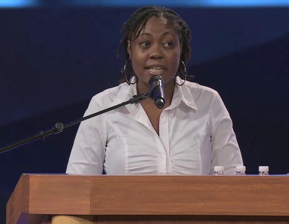 Christine at the podium at Northland Church