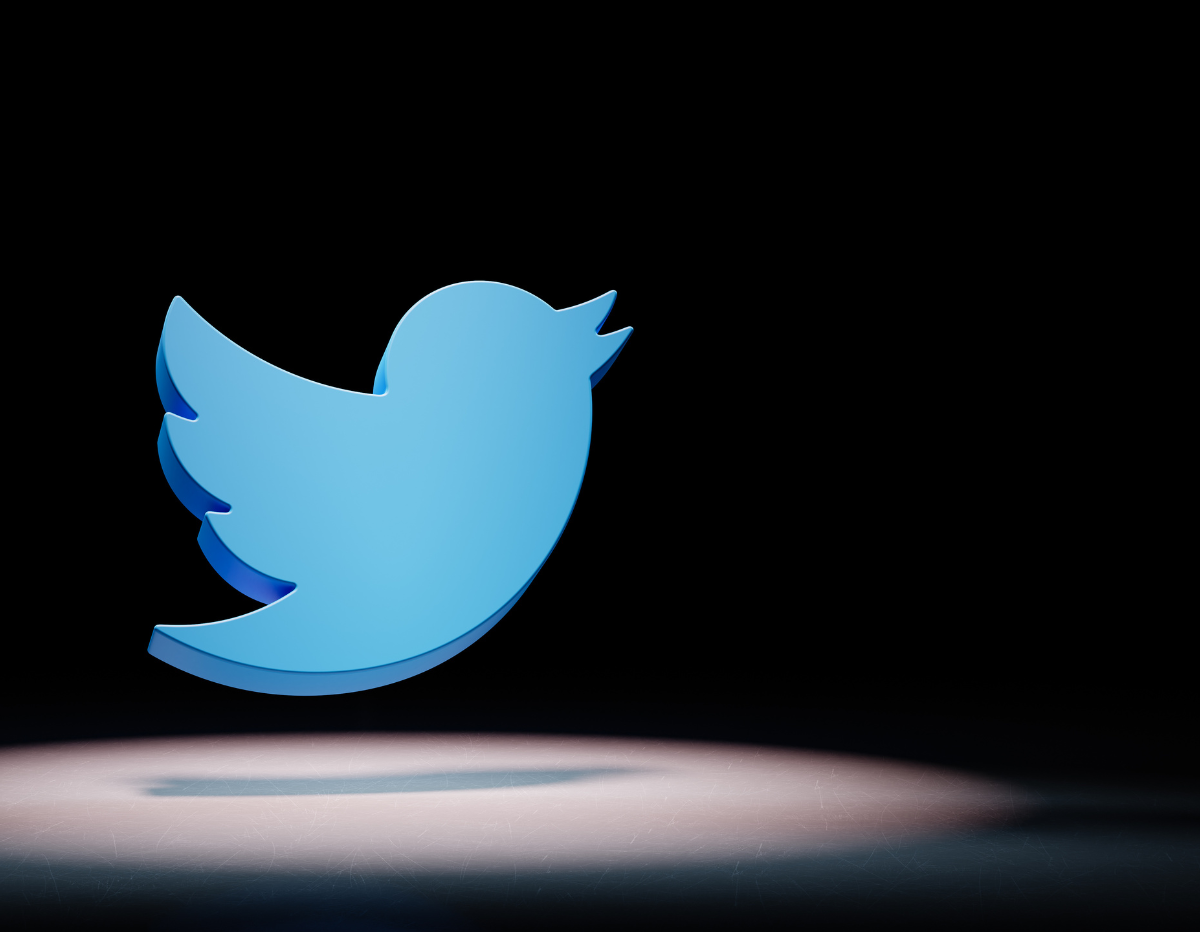 Original twitter icon with a black backdrop