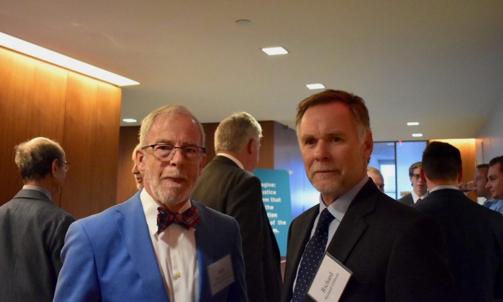 Judge Gibbons' son, Richard Gibbons (right), with John Cornwall, Trustee with the Fund for New Jersey