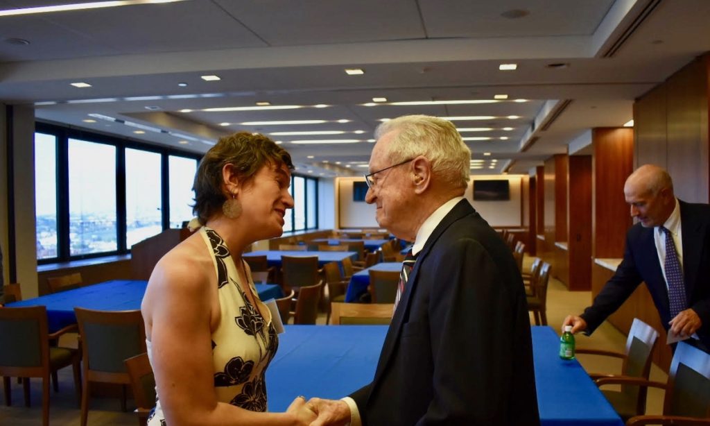 EJUSA Executive Director Shari Silberstein shares some final words with Judge Gibbons