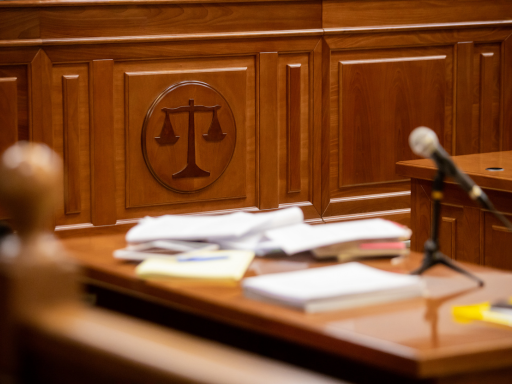 Balance sign in court room