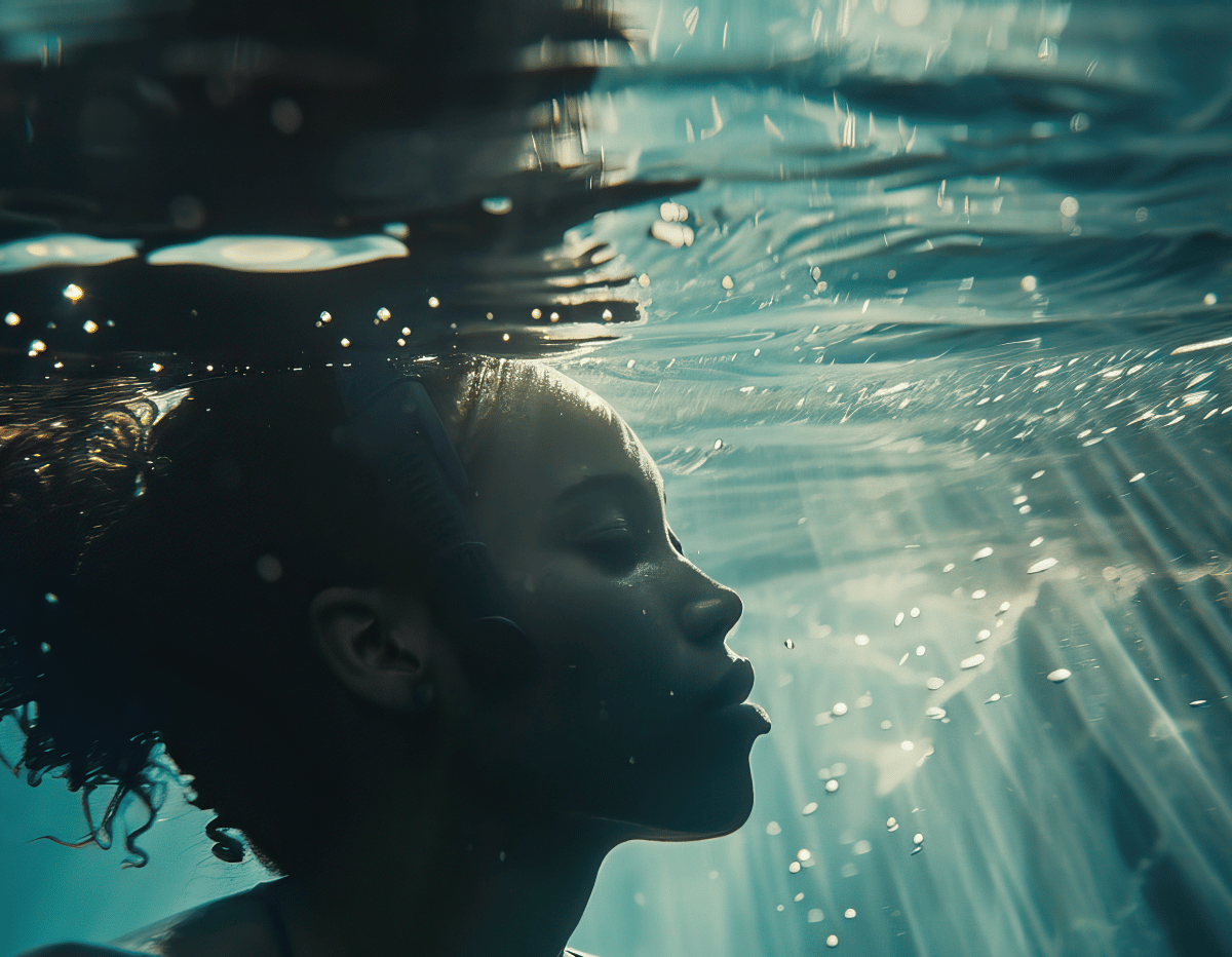 swimming, reflection